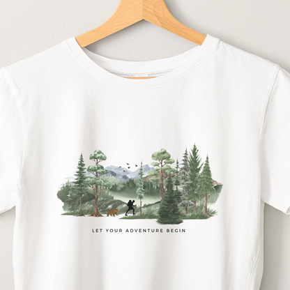 Forest Trails - Unisex White Printed T-shirt
