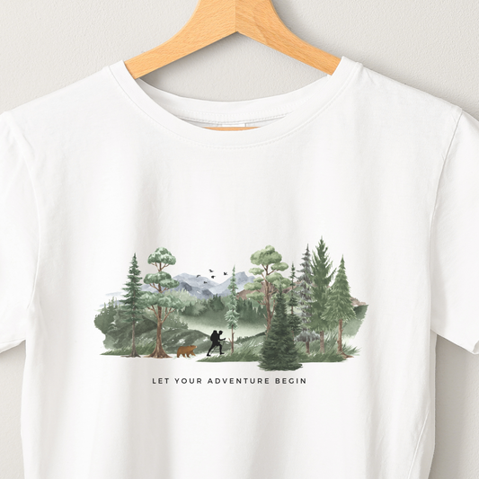Forest Trails - Unisex White Printed T-shirt