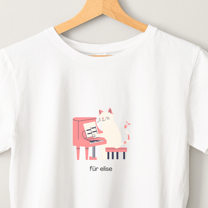 Für Elise - Unisex White Printed T-shirt