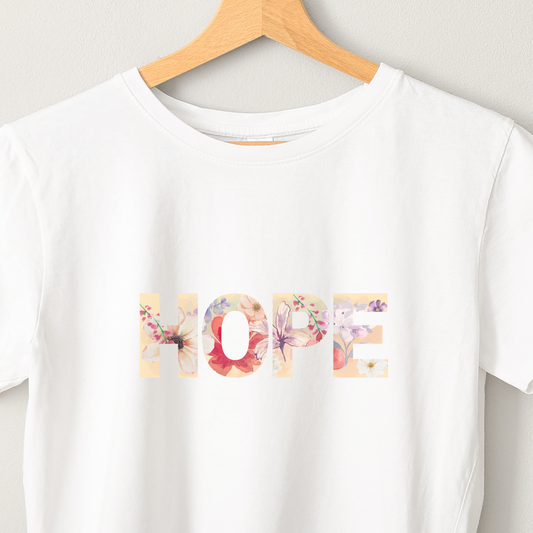 Hope - Unisex White Printed T-shirt