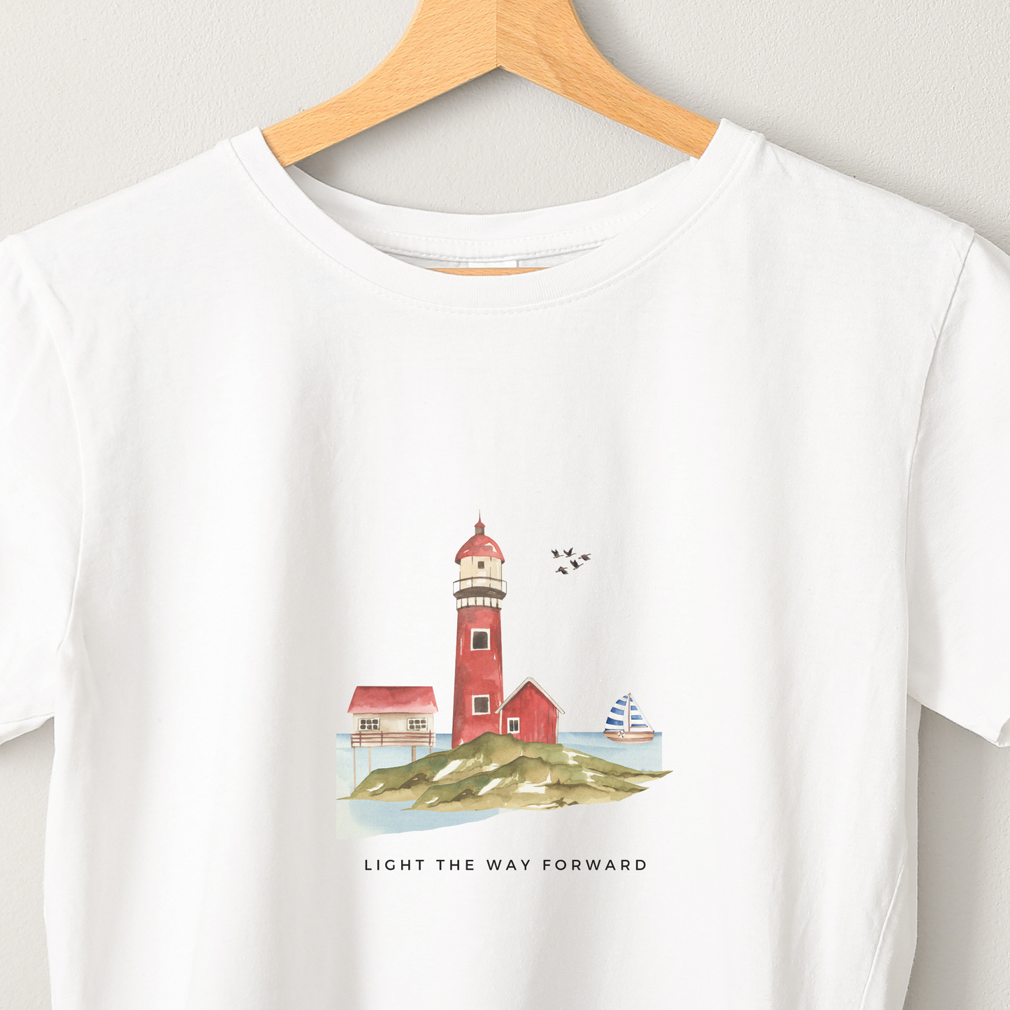 Light the Way - Unisex White Printed T-shirt