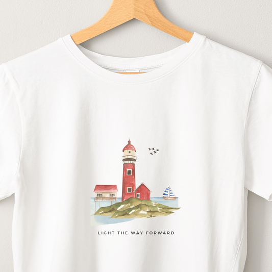 Light the Way - Unisex White Printed T-shirt