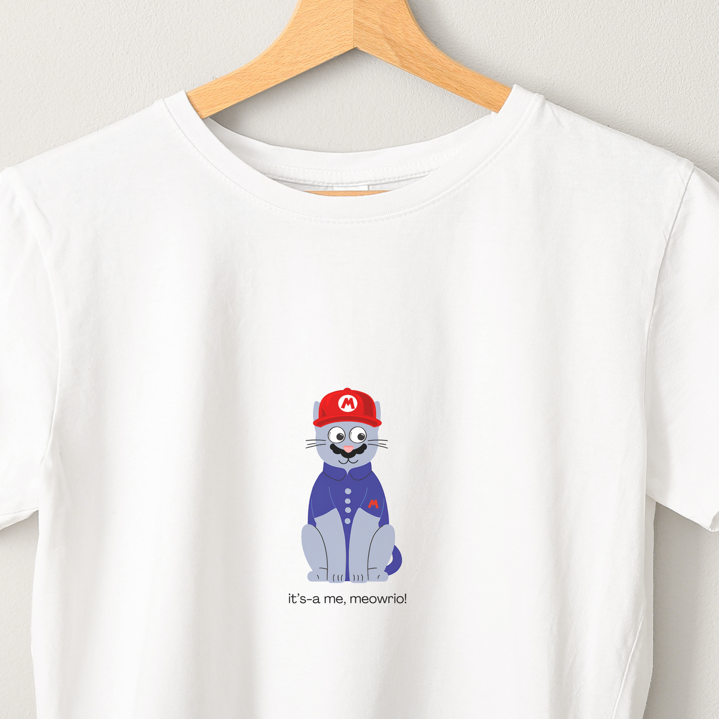 Meowrio - Unisex White Printed T-shirt