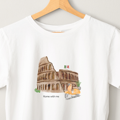 Rome with me - Unisex White Printed T-shirt