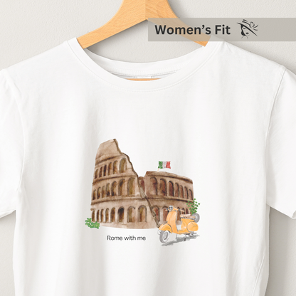 Rome with me - Women's White Printed T-shirt