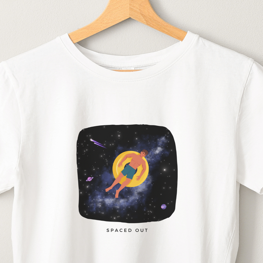 Spaced Out II - Unisex White Printed T-shirt
