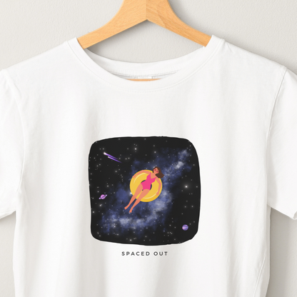 Spaced Out - Unisex White Printed T-shirt