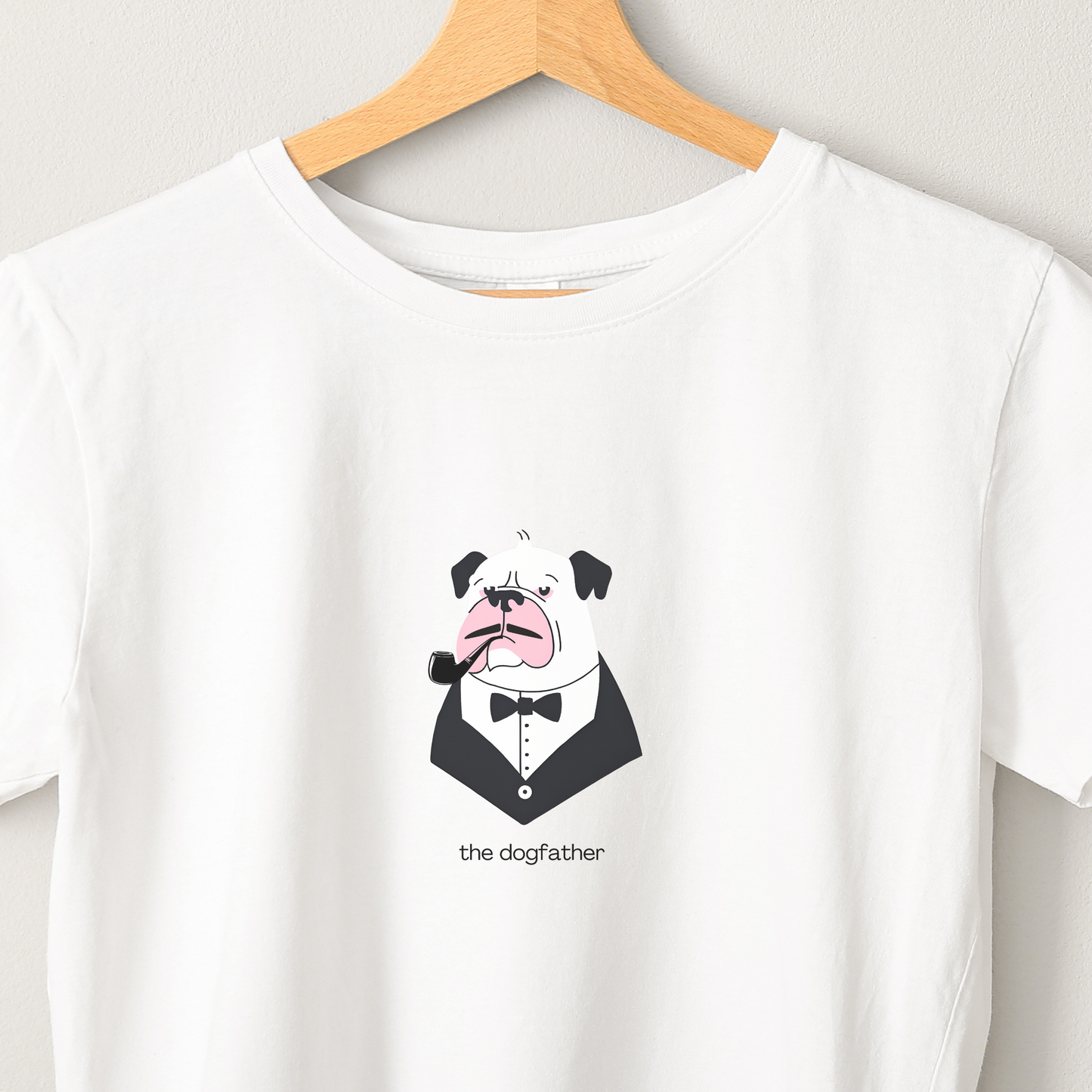 The Dogfather - Unisex White Printed T-shirt