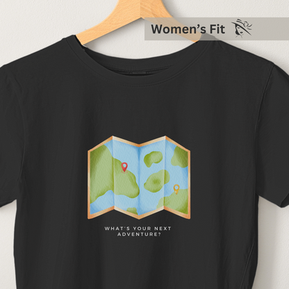Where Next? - Women's Black Printed T-shirt