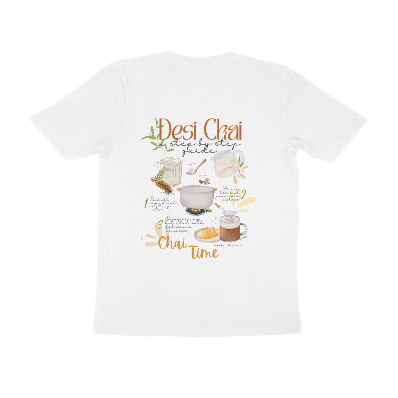 Chai Time - Unisex White Printed T-shirt