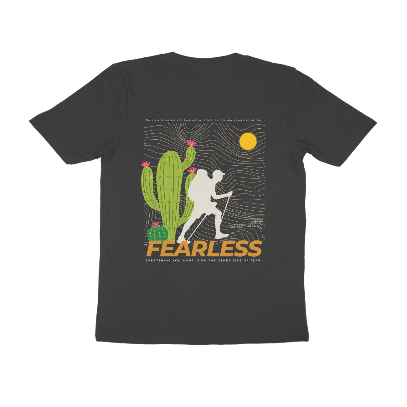 Fearless - Unisex Black Printed T-shirt