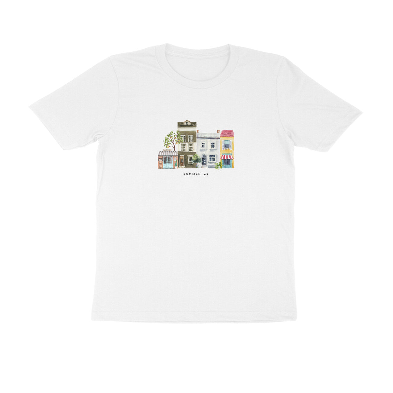 City Charm - Unisex White Printed T-shirt
