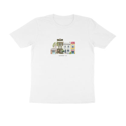 City Charm - Unisex White Printed T-shirt