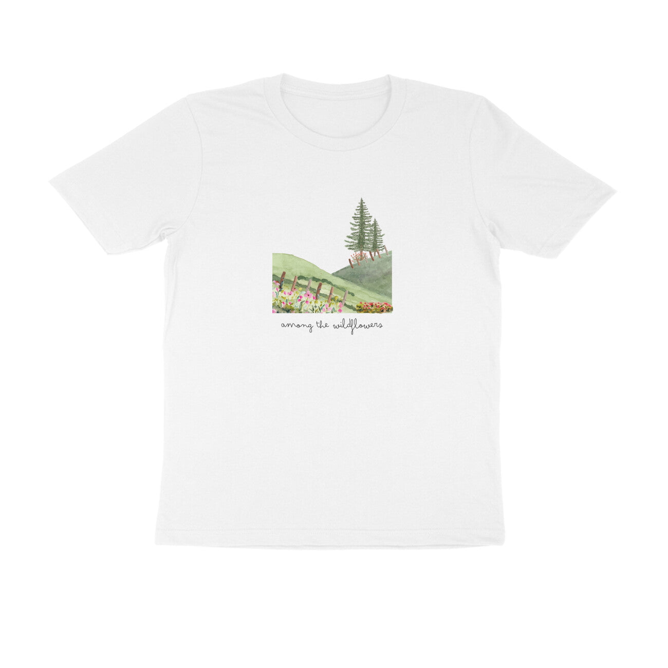 Among the wildflowers - Unisex White Printed T-shirt