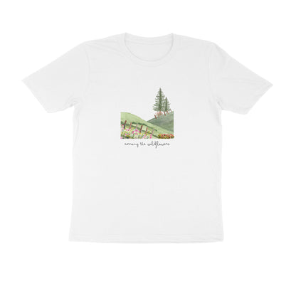 Among the wildflowers - Unisex White Printed T-shirt