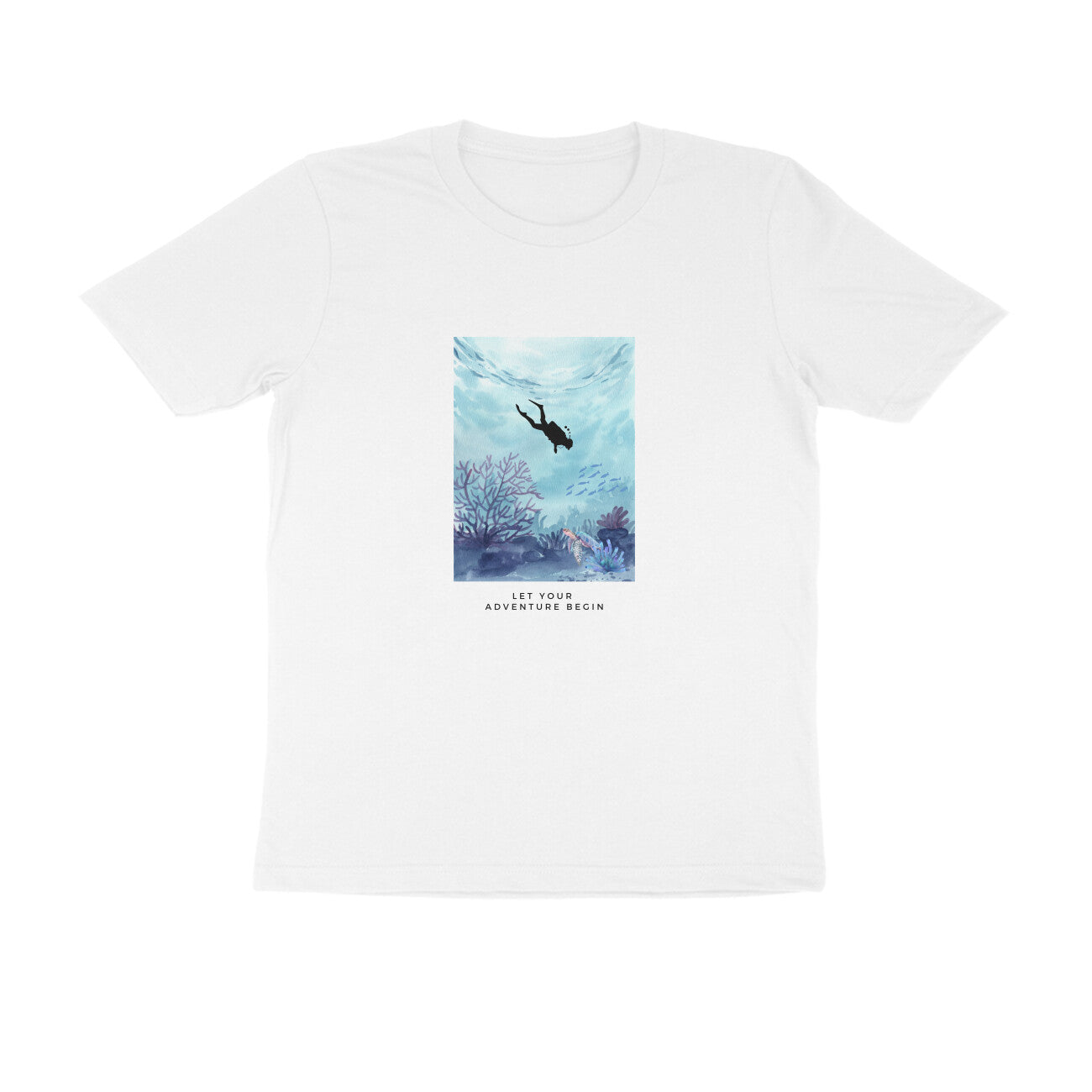Scuba Adventure - Unisex White Printed T-shirt