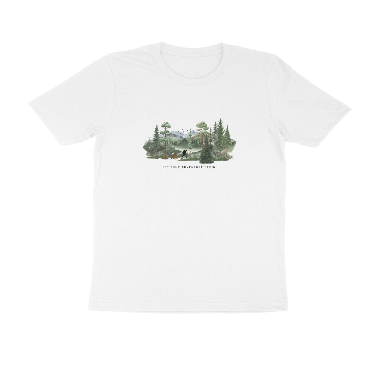 Forest Trails - Unisex White Printed T-shirt