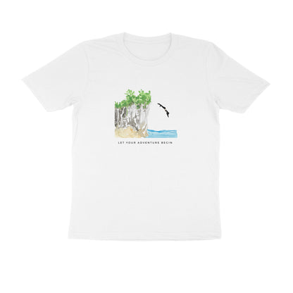 Cliff Dive - Unisex White Printed T-shirt