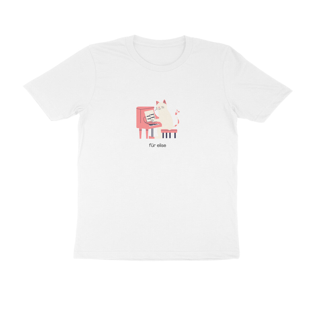 Für Elise - Unisex White Printed T-shirt