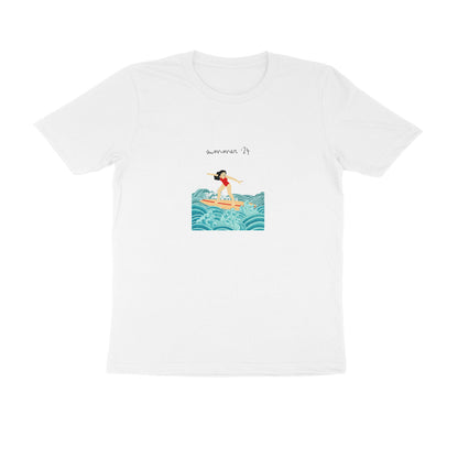 Surf Girl - Unisex White Printed T-shirt
