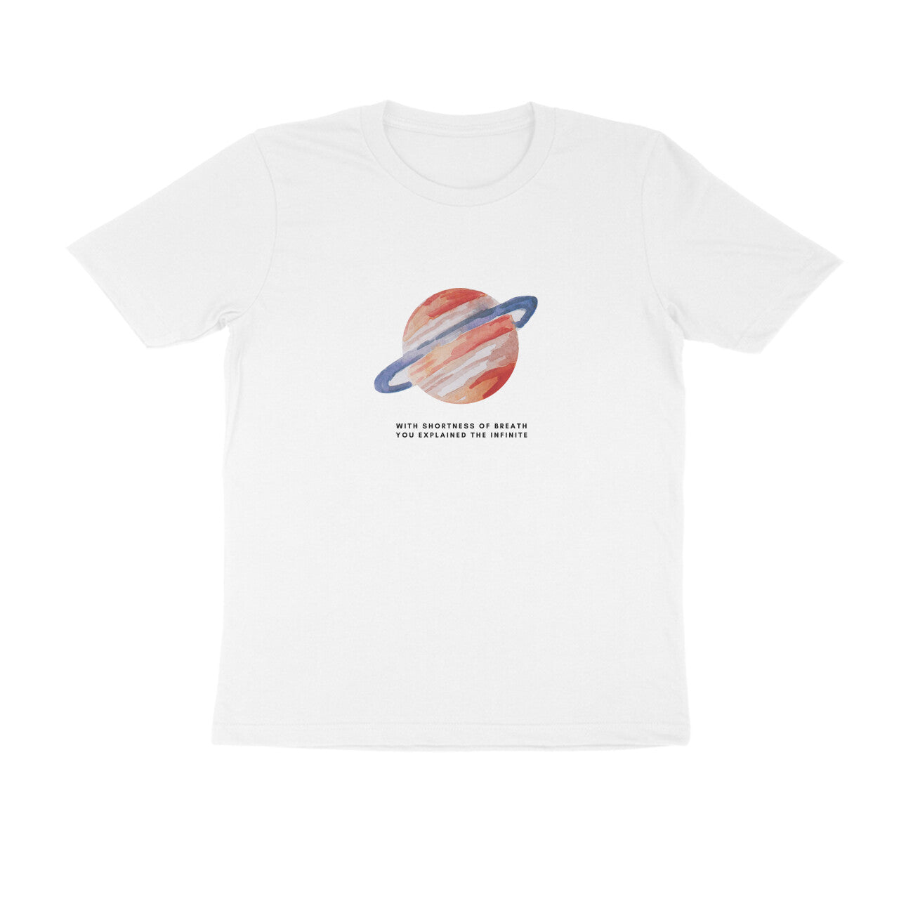 Saturn - Unisex White Printed T-shirt
