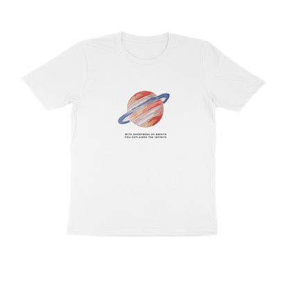 Saturn - Unisex White Printed T-shirt