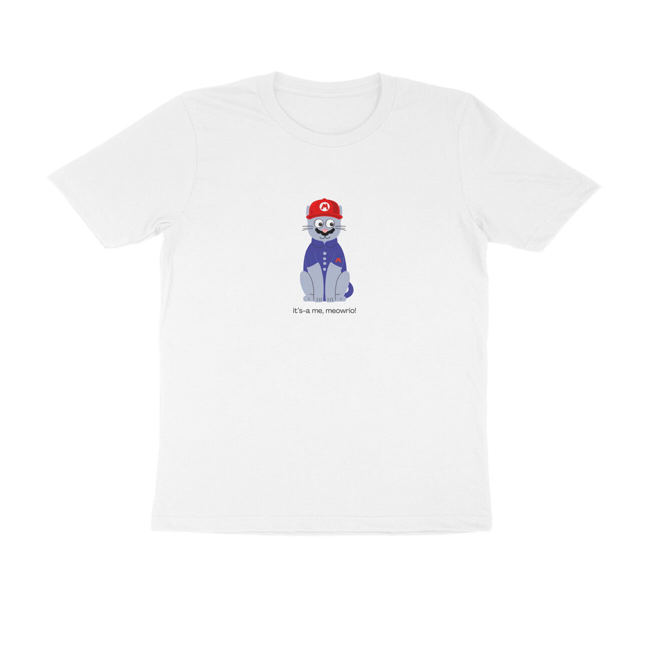 Meowrio - Unisex White Printed T-shirt