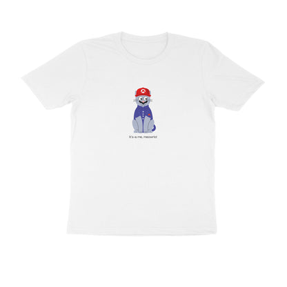 Meowrio - Unisex White Printed T-shirt