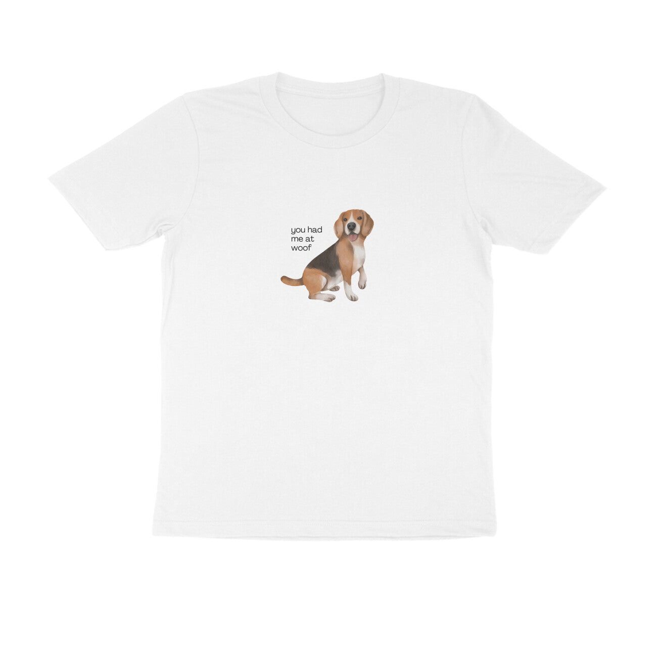 Woof - Unisex White Printed T-shirt