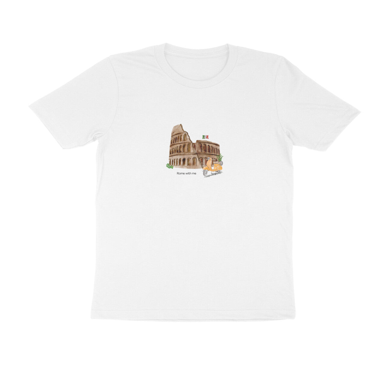 Rome with me - Unisex White Printed T-shirt