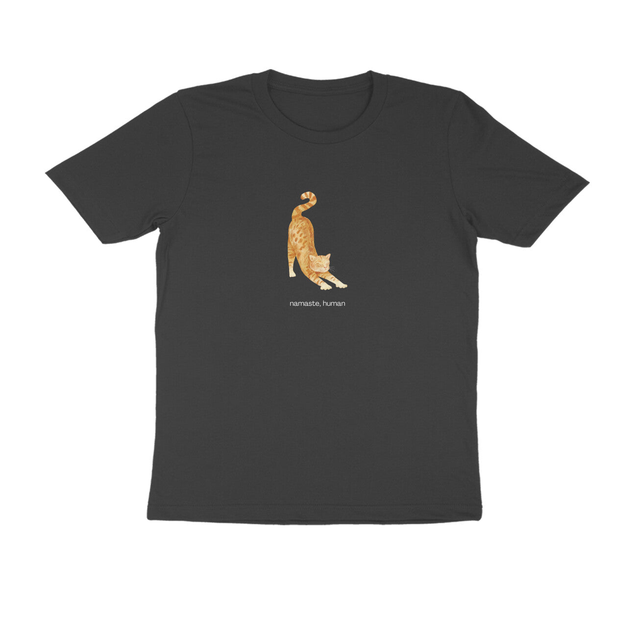 Namaste, Human - Unisex Black Printed T-shirt