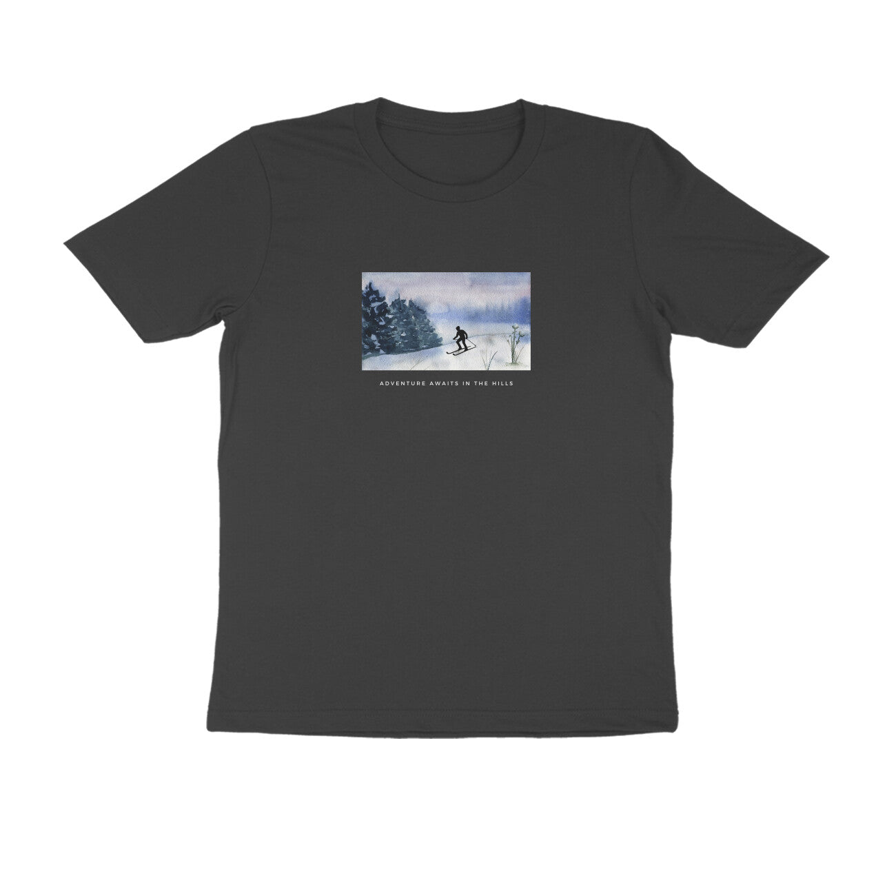 Hill Adventure - Unisex Black Printed T-shirt