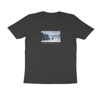 Hill Adventure - Unisex Black Printed T-shirt