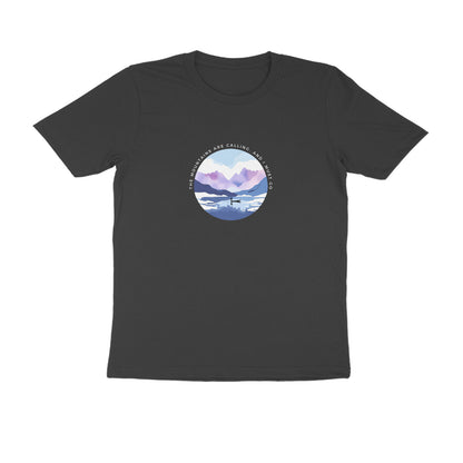 Mountain Calls - Unisex Black Printed T-shirt