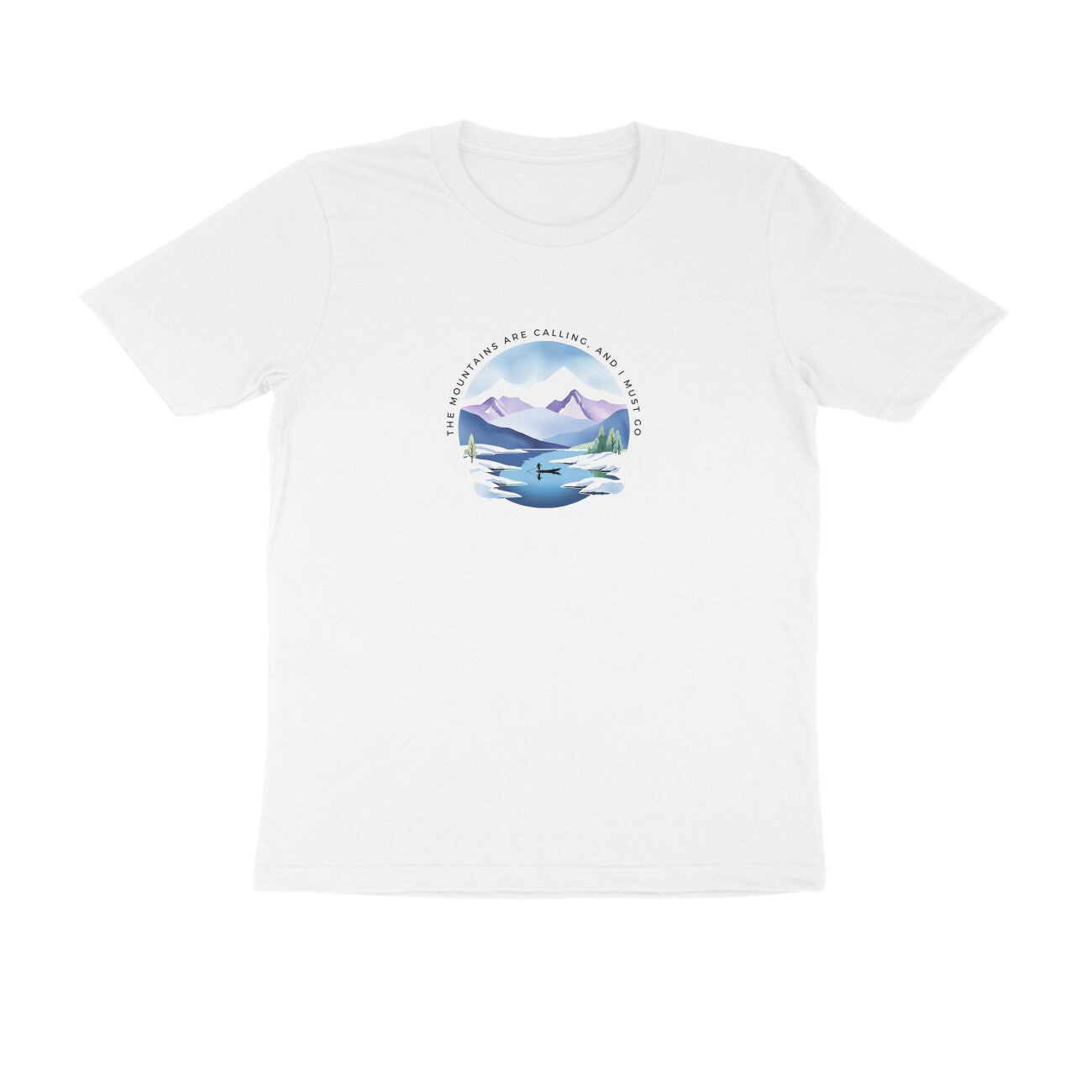 Mountain Calls - Unisex White Printed T-shirt