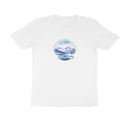 Mountain Calls - Unisex White Printed T-shirt