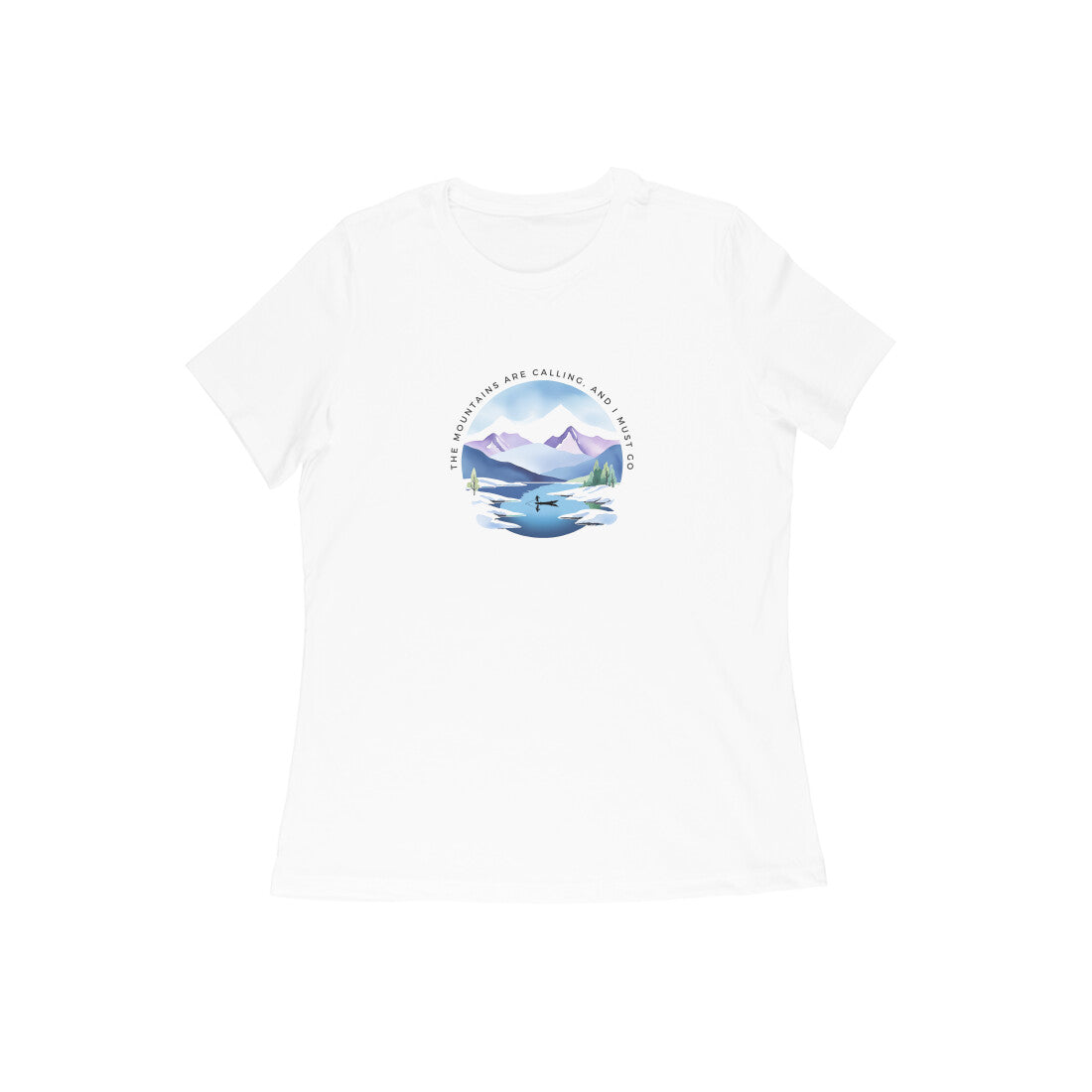 Mountain Calls - Women's White Printed T-shirt