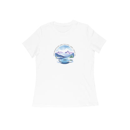 Mountain Calls - Women's White Printed T-shirt