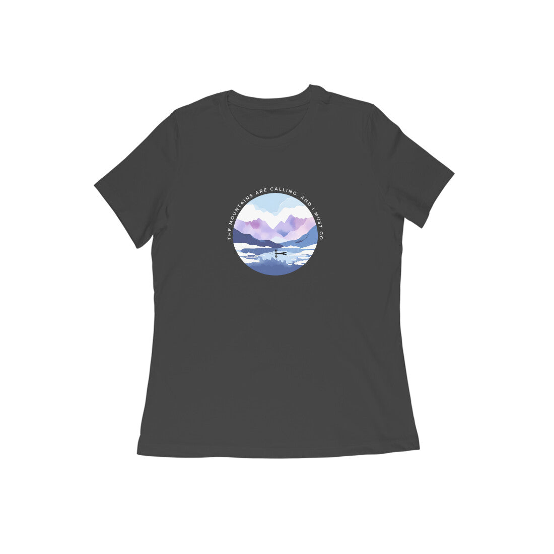 Mountain Calls - Women's Black Printed T-shirt