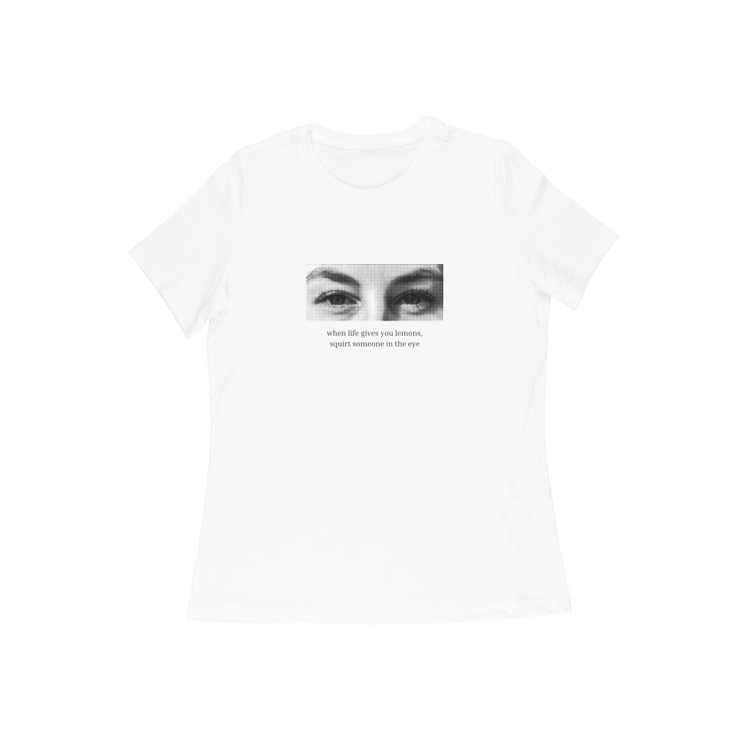 Lemon Eyes - Women's White Printed T-shirt