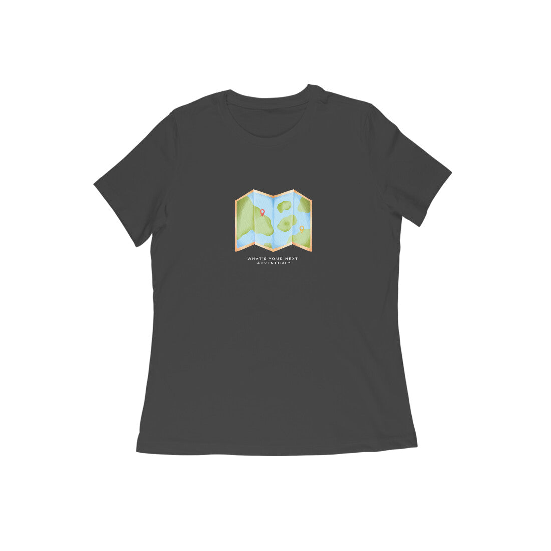 Where Next? - Women's Black Printed T-shirt