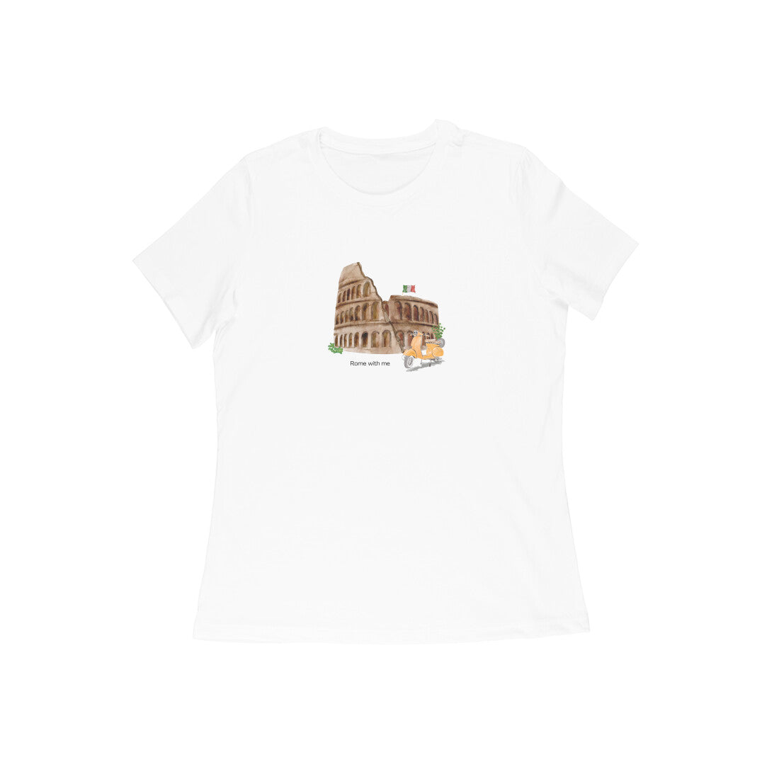 Rome with me - Women's White Printed T-shirt