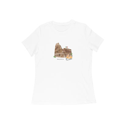 Rome with me - Women's White Printed T-shirt
