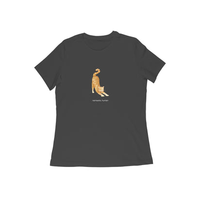 Namaste, Human - Women's Black Printed T-shirt