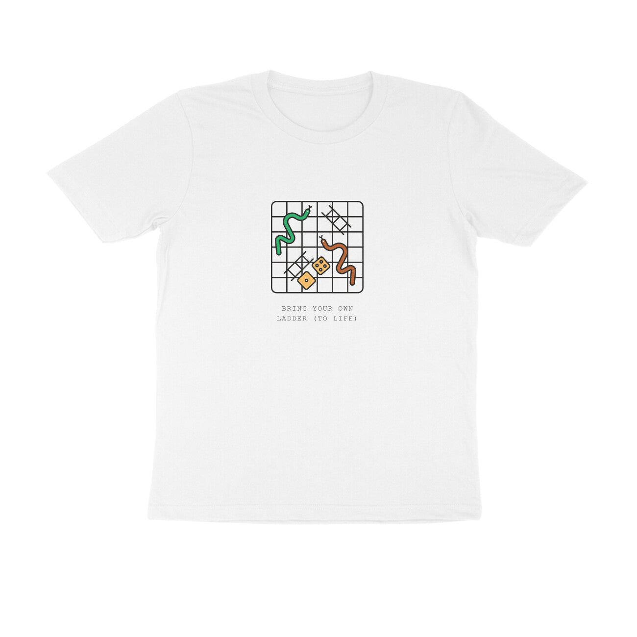 Snakes & Ladders - Unisex White Printed T-shirt