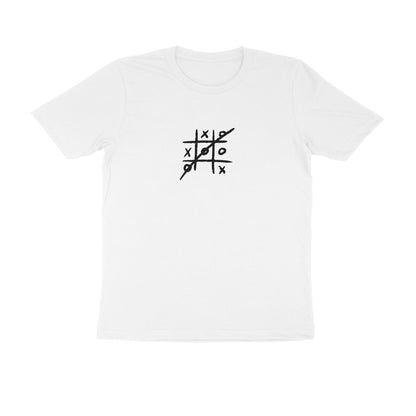 Tic Tac Toe - Unisex White Printed T-shirt