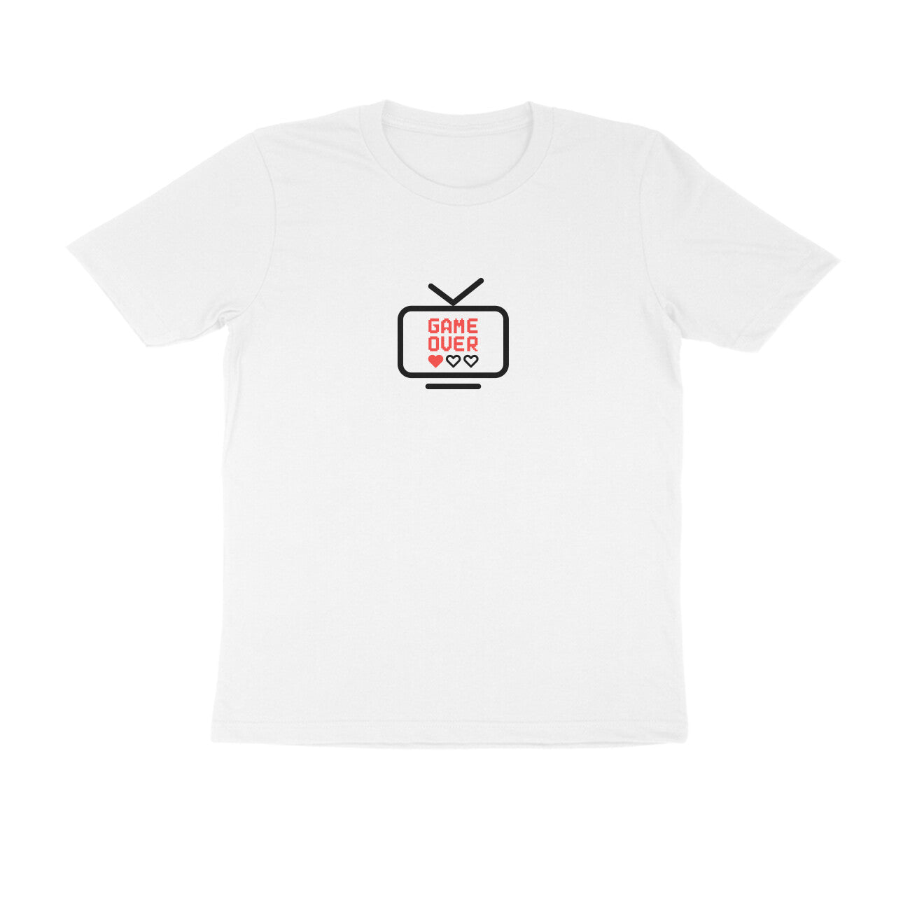 Game Over - Unisex White Printed T-shirt