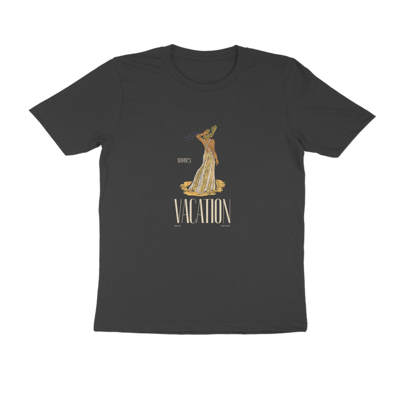 Vacation II - Unisex Black Printed T-shirt