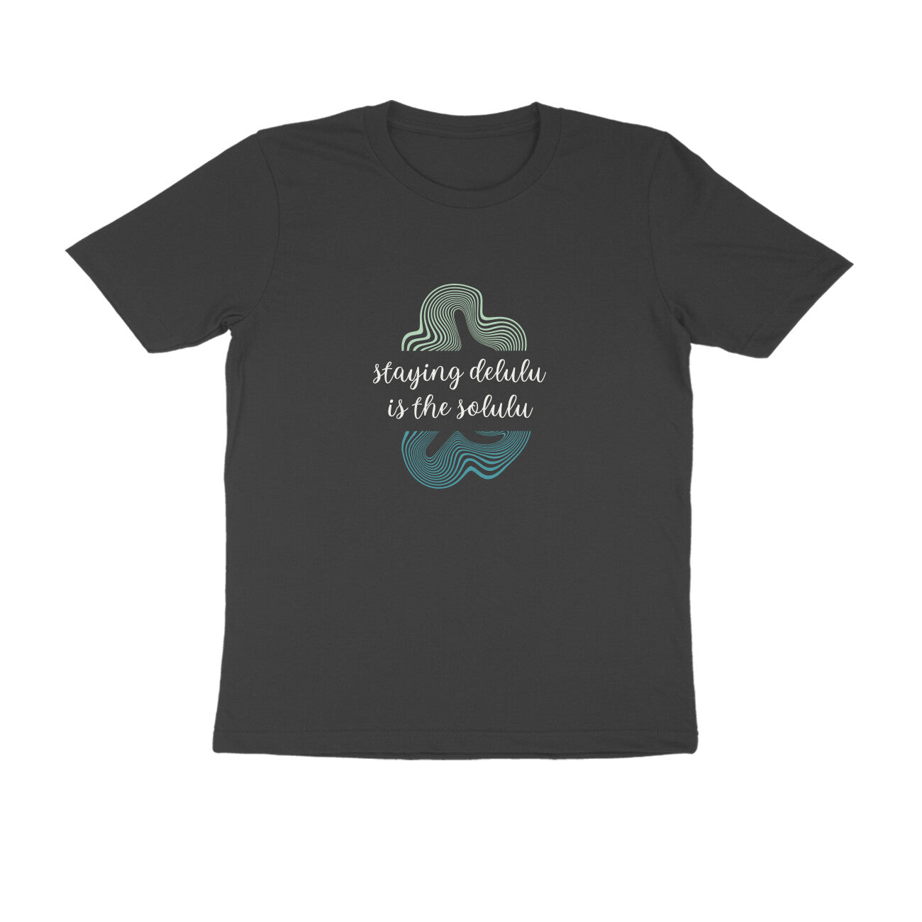 Delulu - Unisex Black Printed T-shirt
