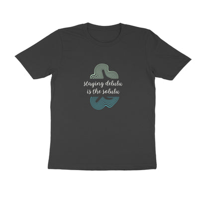 Delulu - Unisex Black Printed T-shirt